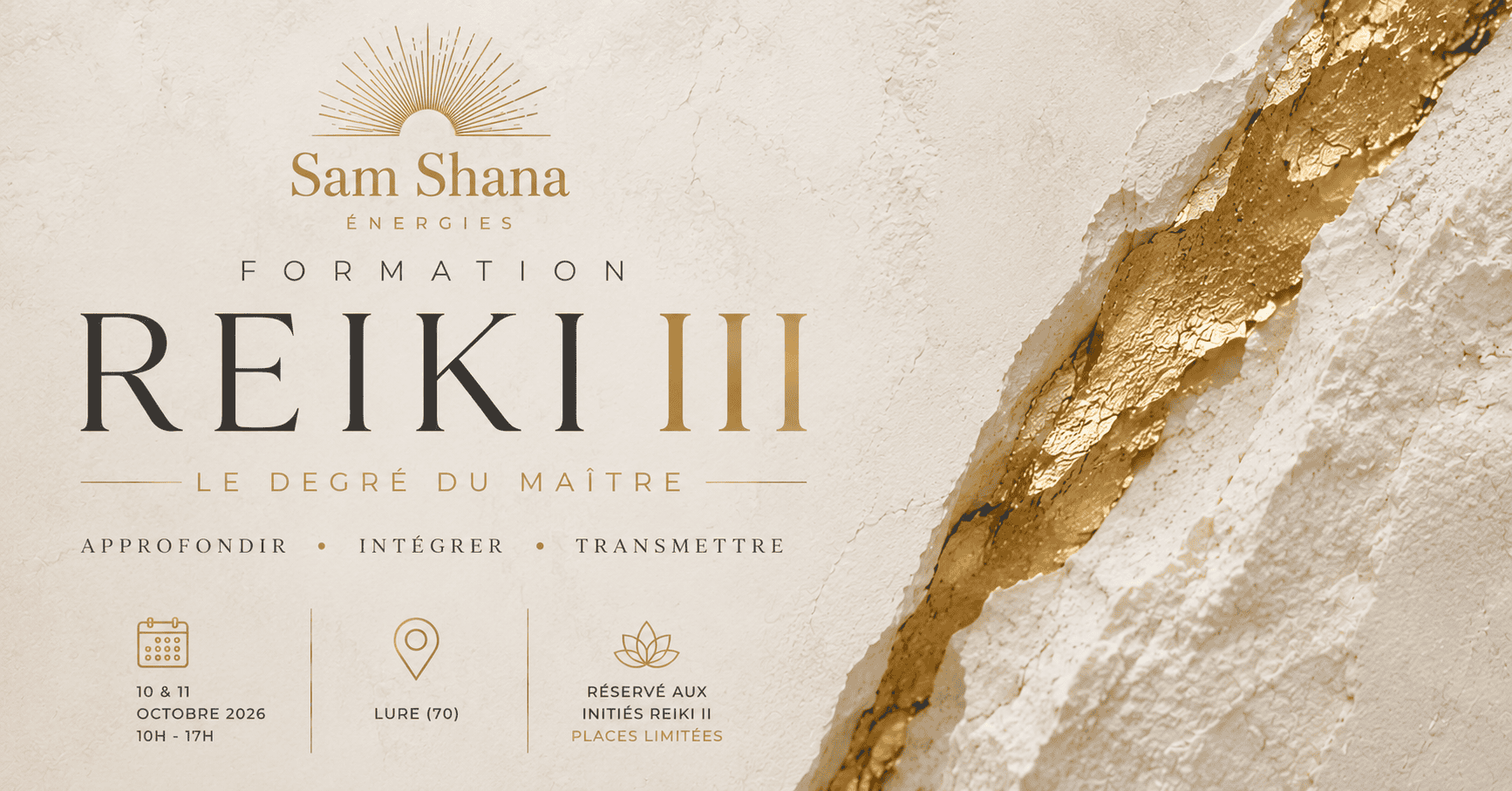 Reiki III — Approfondir, intégrer, rayonner — 10 et 11 octobre 2026, Moffans-et-Vacheresse (70)