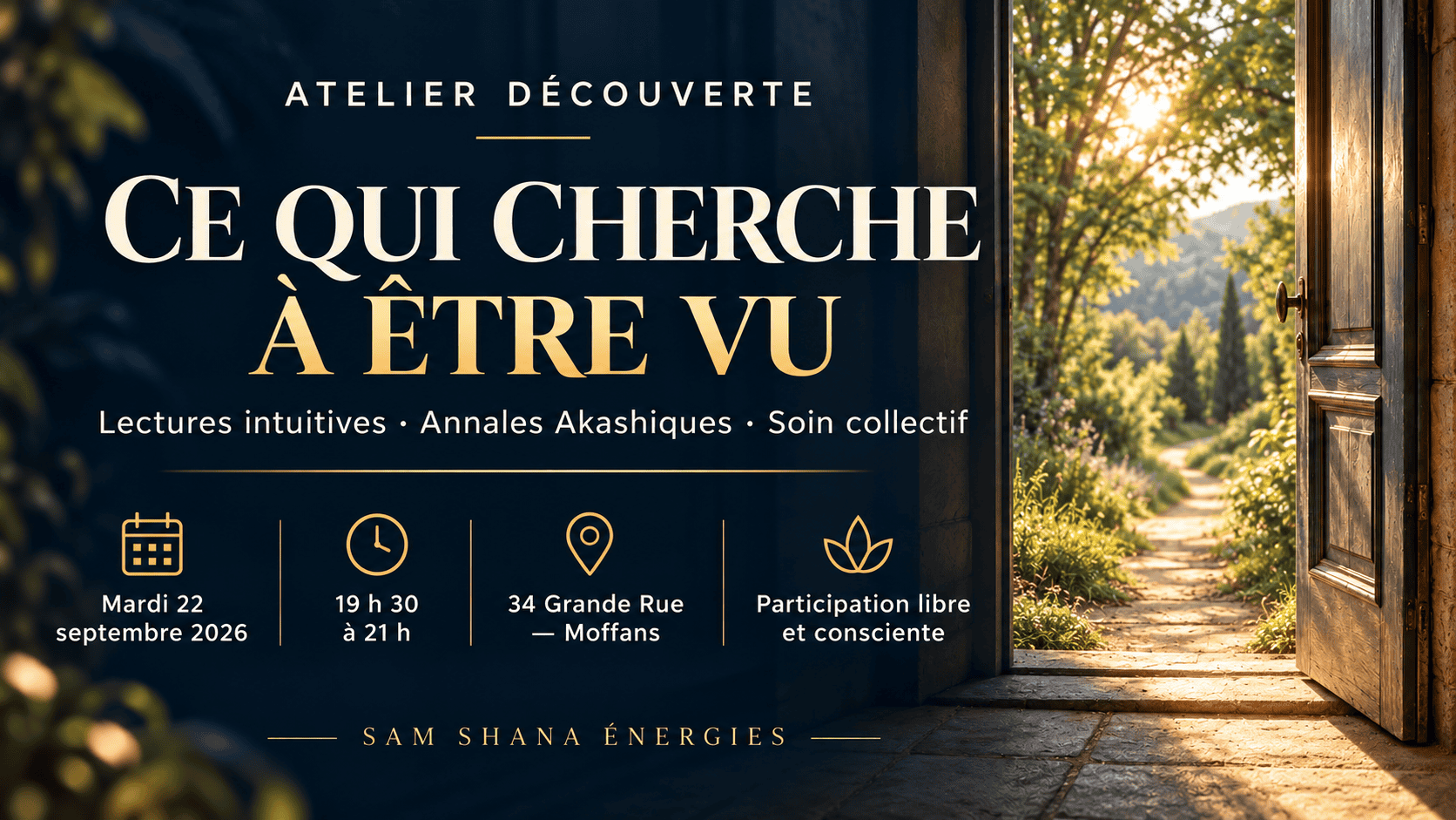 Atelier Les Annales Akashiques — Et si une autre lecture de votre histoire pouvait changer votre présent ? — Mardi 22 septembre 2026, de 19h30 à 21h30, Lure (70), participation libre et consciente
